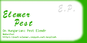 elemer pest business card
