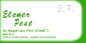 elemer pest business card